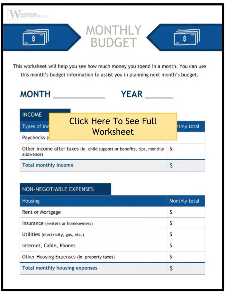 Simple Budget Worksheet